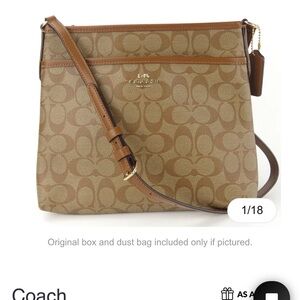 Coach Leather Brown Signature Crossbody Bag